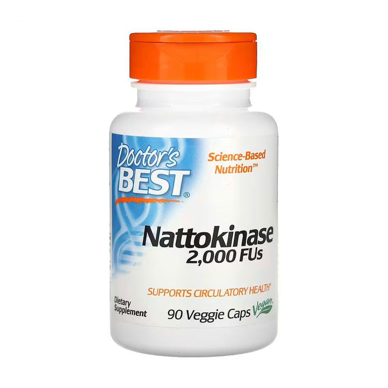 

Наттокіназа Doctor's Best Nattokinase 2000 FUs, 90 рослинних капсул