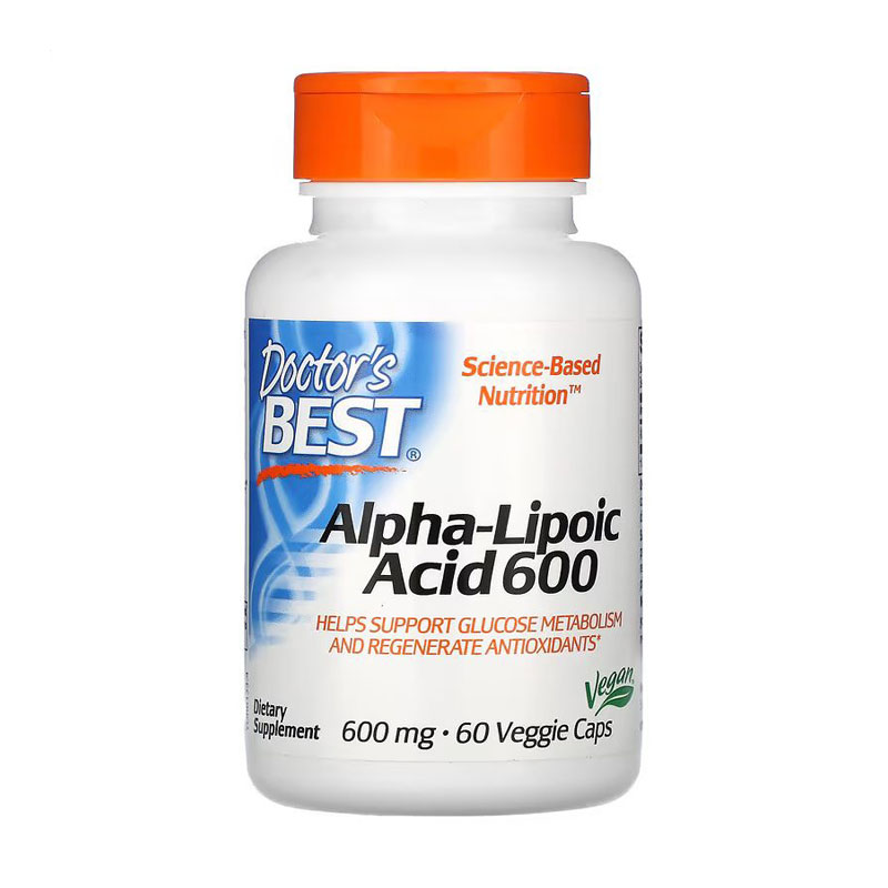 

Альфа-ліпоєва кислота Doctor's Best Alpha-Lipoic Acid 600 мг, 60 рослинних капсул