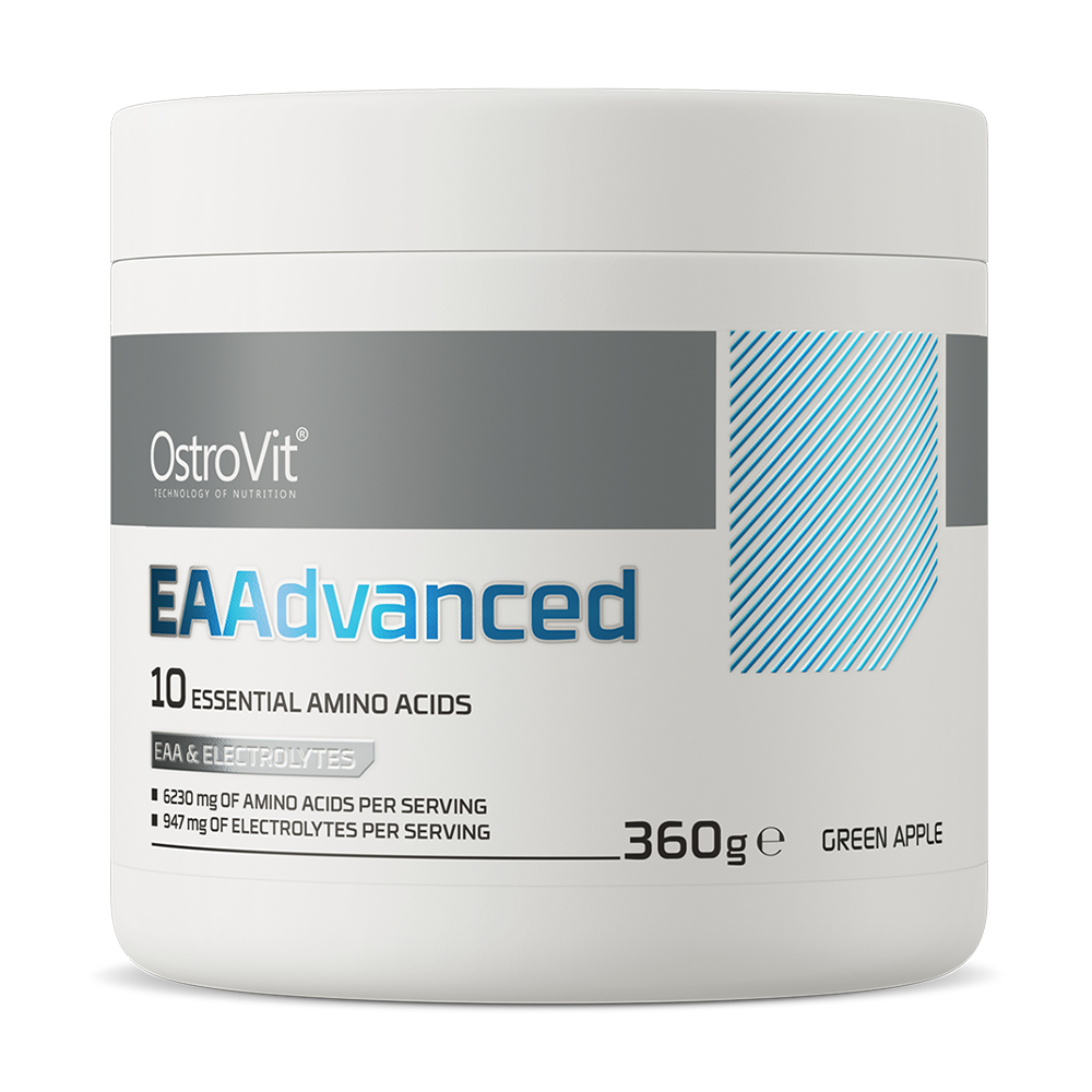 

Комплекс амінокислот з мінералами OstroVit EAAdvanced, зі смаком зеленого яблука, в порошку, 360 г