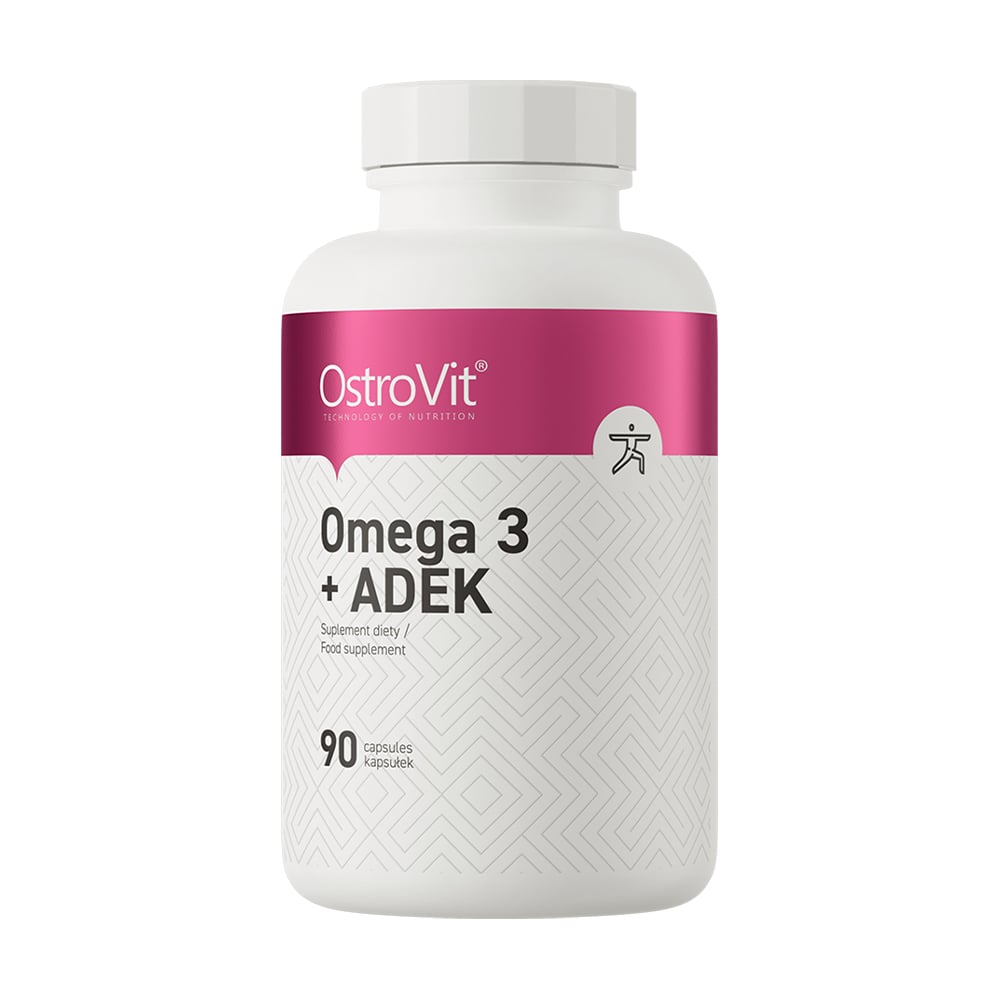 

Омега-3 з вітамінами OstroVit Omega 3 + ADEK, 90 капсул
