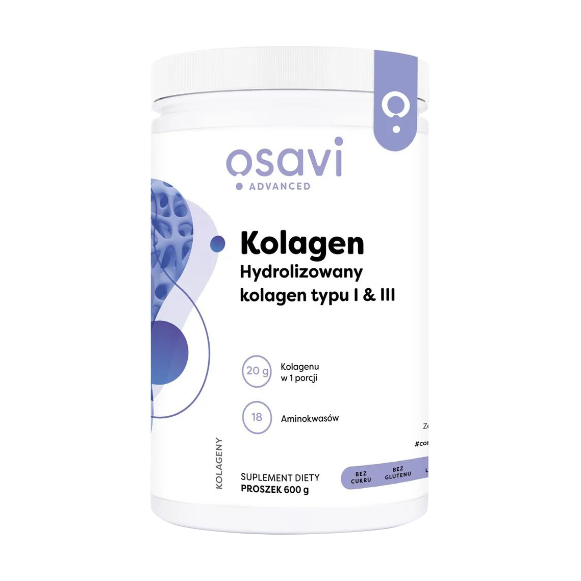 

Гідролізований колаген 1 і 3 типу Osavi Hydrolyzed Collagen Type I & III в порошку, 600 г