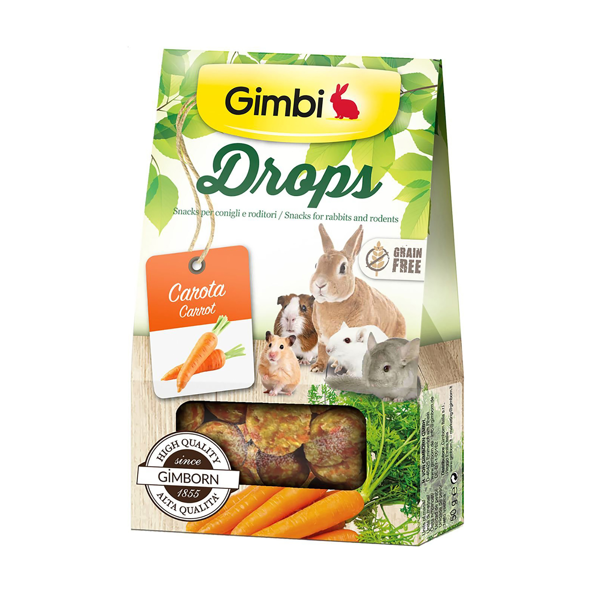 

Ласощі для гризунів Gimbi Drops з морквою, 50 г