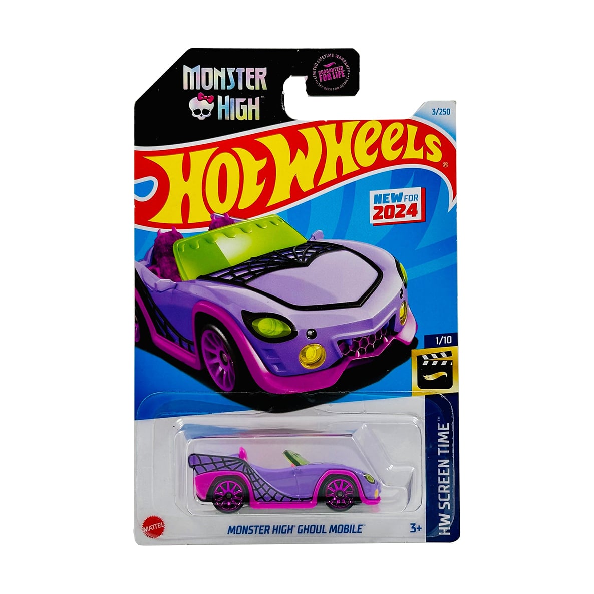 

Базовий автомобіль Hot Wheels Monster High Ghoul Mobile фіолетовий, від 3 років, 11*3.5*11 см (5785)