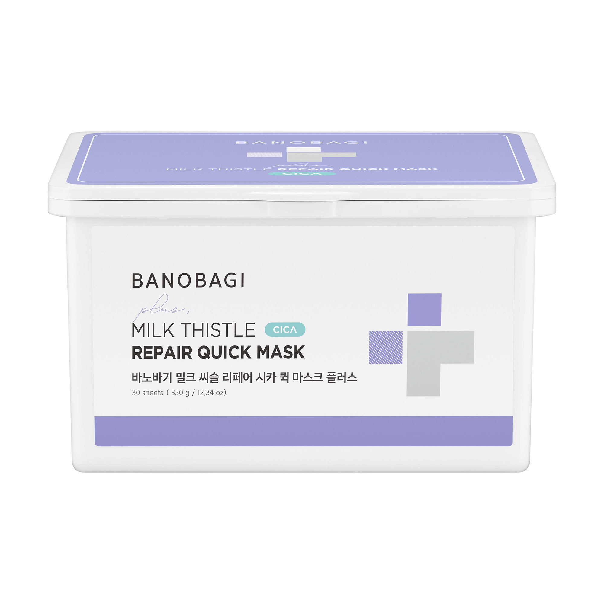 

Відновлювальна тканинна маска для обличчя Banobagi Milk Thistle Repair Cica Quick Mask Plus, 30 шт