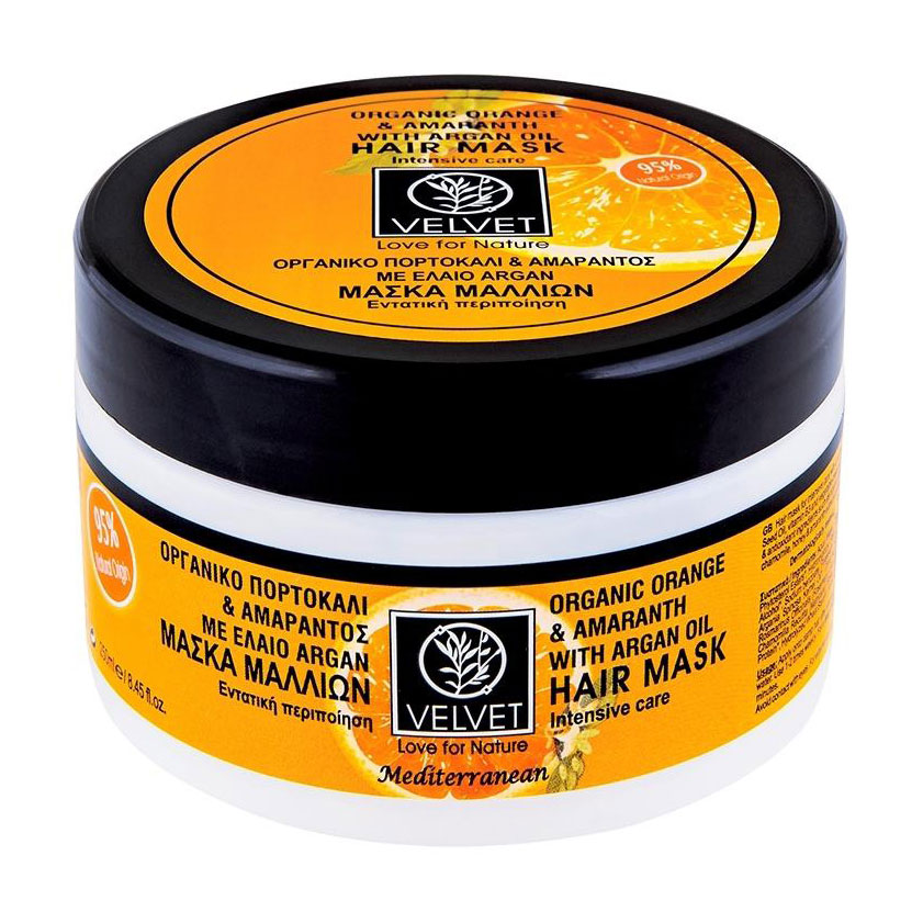 

Уцінка! Маска для волосся Velvet Love for Nature Organic Orange & Amaranth Hair Mask Інтенсивний догляд, 250 мл