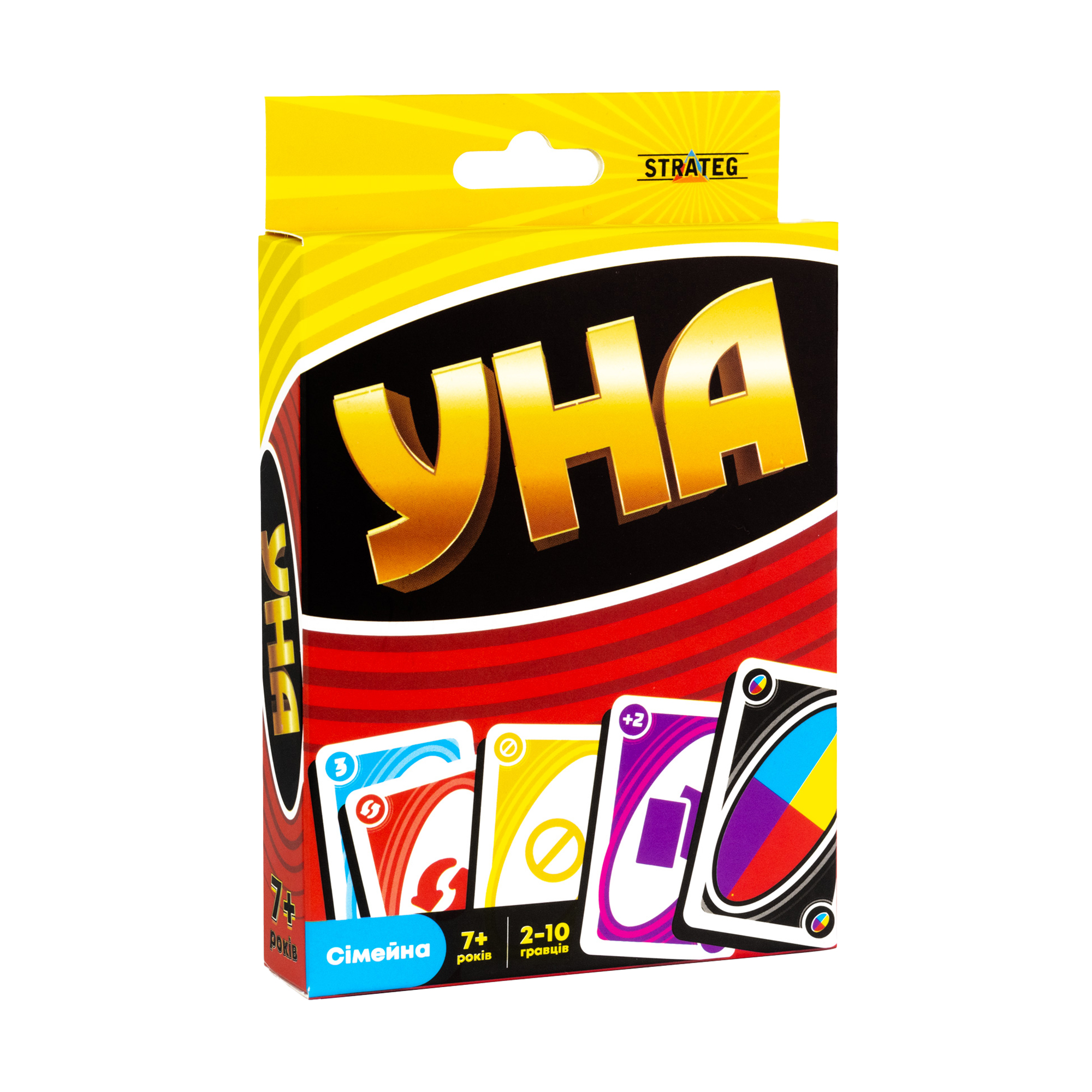 

Карткова гра Strateg УНА українською мовою, 14*9*2 см, від 7 років, 108 елементів (30447)