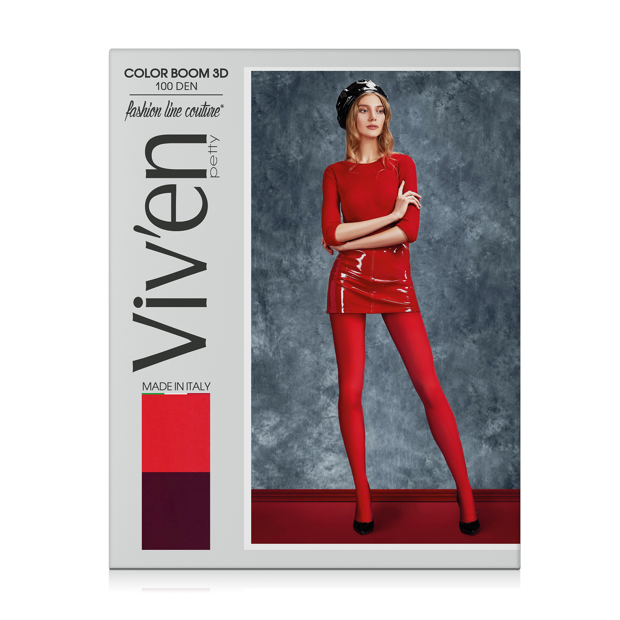 

Колготки жіночі Viv'en petty Color Boom 3D, 100 DEN, червоні, розмір 4