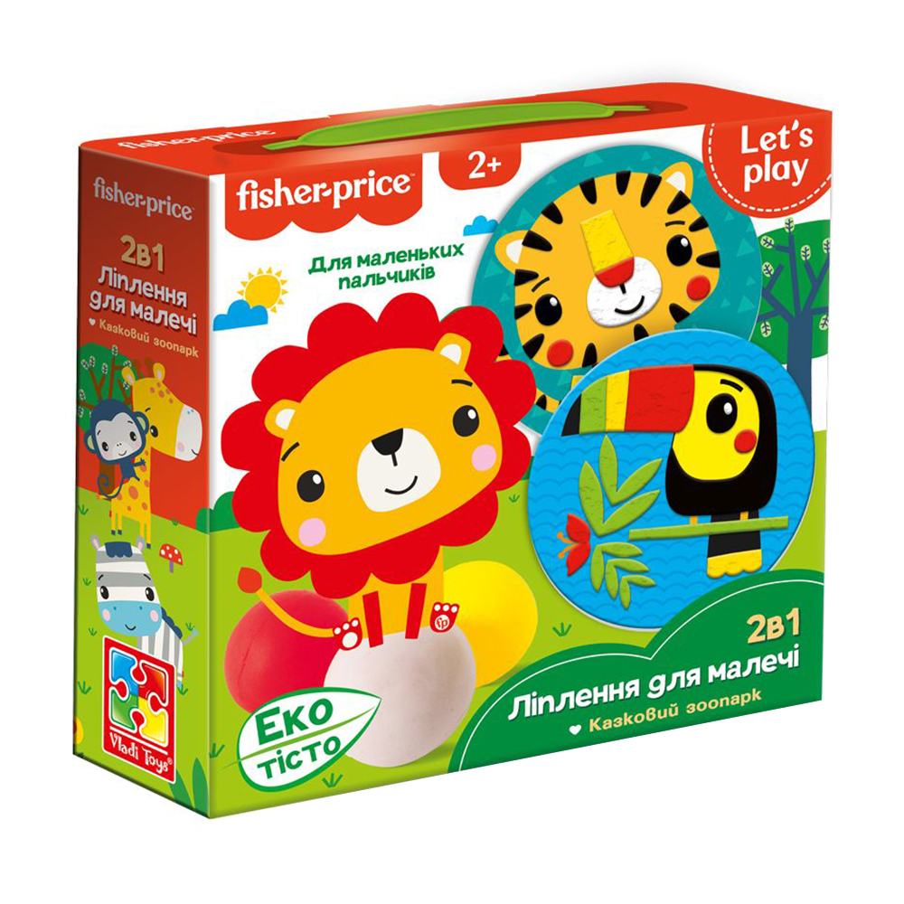 

Набір для творчості з екотістом Vladi Toys Fisher Price Казковий зоопарк, 21.5*6*21.5 см, від 2 років, 11 деталей (VT4502-03)