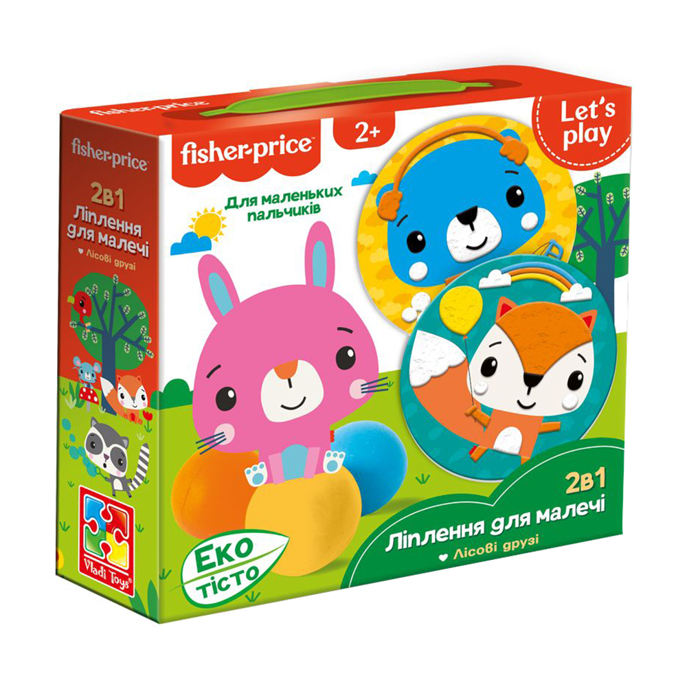 

Набір для творчості з екотістом Vladi Toys Fisher Price Лісові друзі, 21.5*6*21.5 см, від 2 років, 11 деталей (VT4502-04)