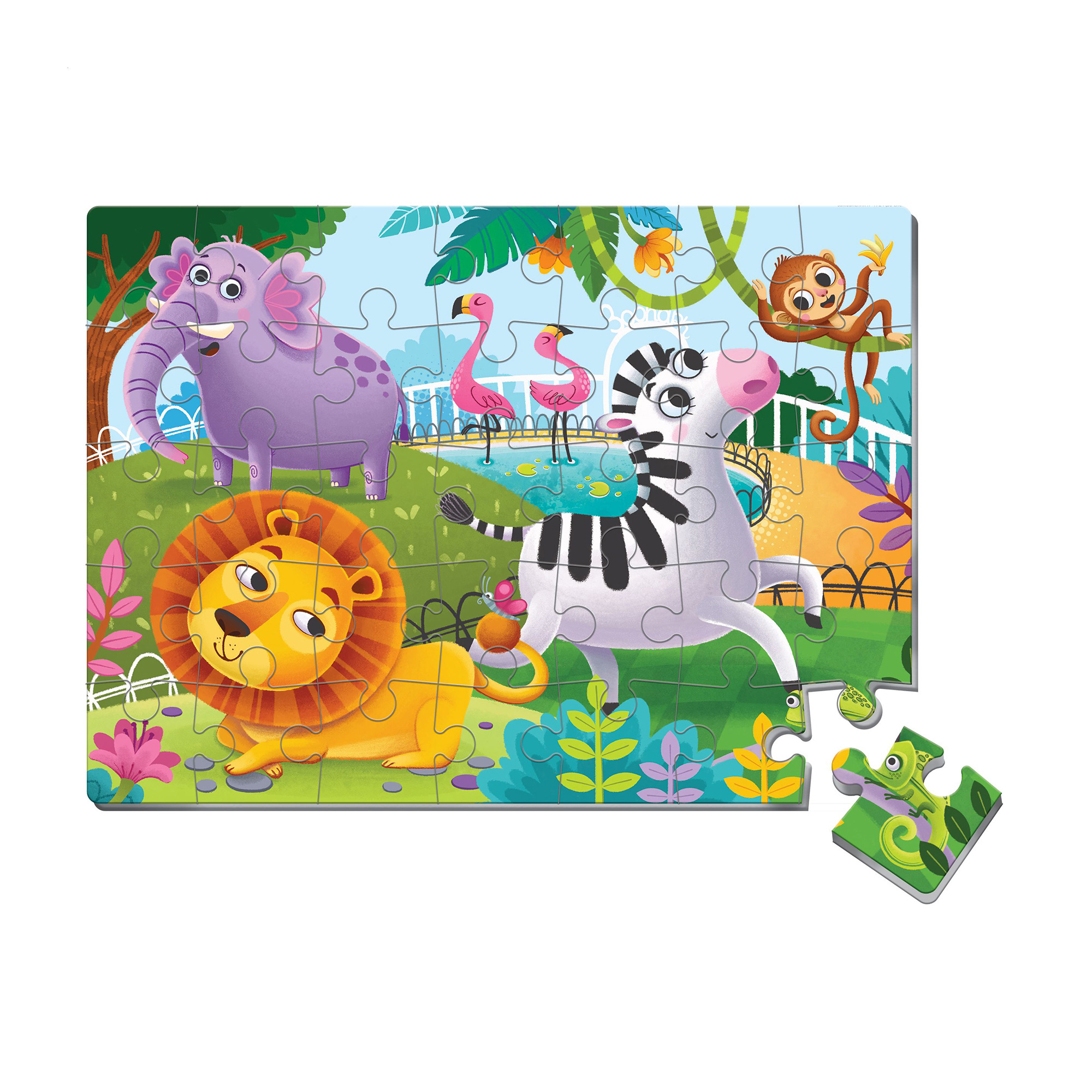 

М'які пазли А4 Vladi Toys Зоопарк, 30.5*34.5*5 см, від 3 років, 35 елементів (VT1102-33)
