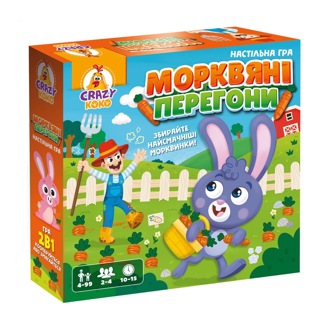 

Гра маршрутна настільна Vladi Toys Морквяні перегони, від 4 років, 56 елементів, 26*6*26 см (VT8055-33)