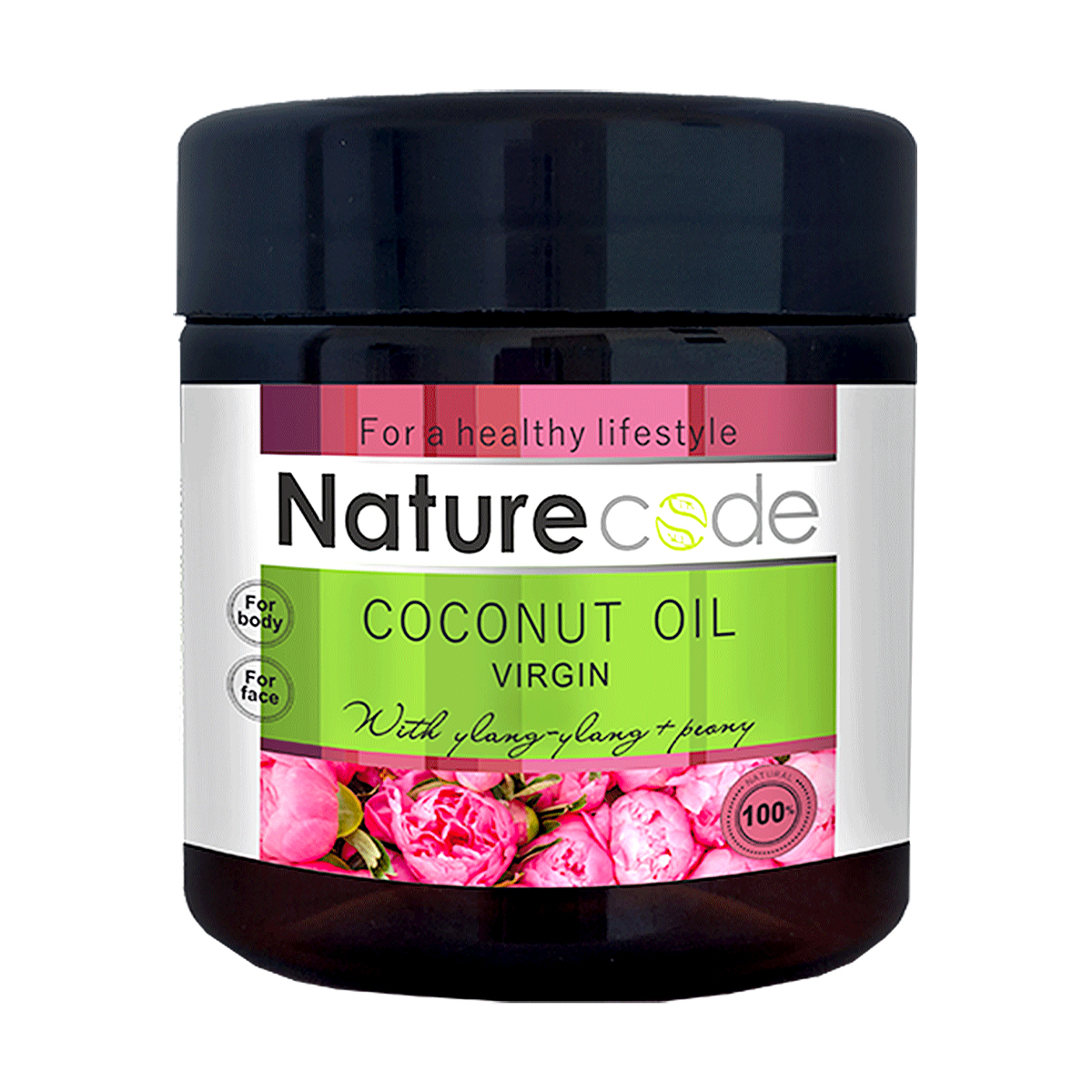 

Уцінка! Натуральне кокосове масло для тіла Nature Code Coconut Oil Virgin з ефірною олією іланг-іланга, 140 мл