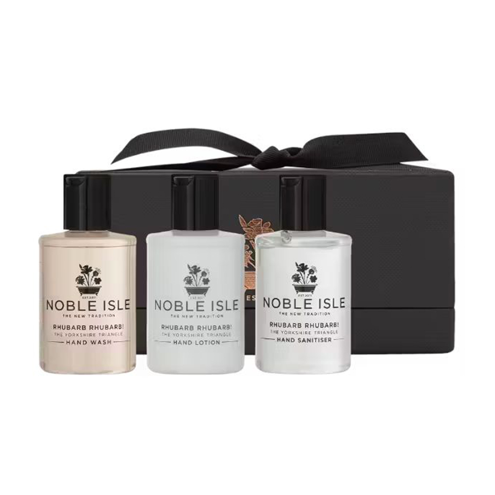 

Уцінка! Набір для рук Noble Isle Rhubarb Rhubarb! Hand Care Trio Gift Set (мило, 75 мл + лосьйон, 75 мл + санітайзер, 75 мл)