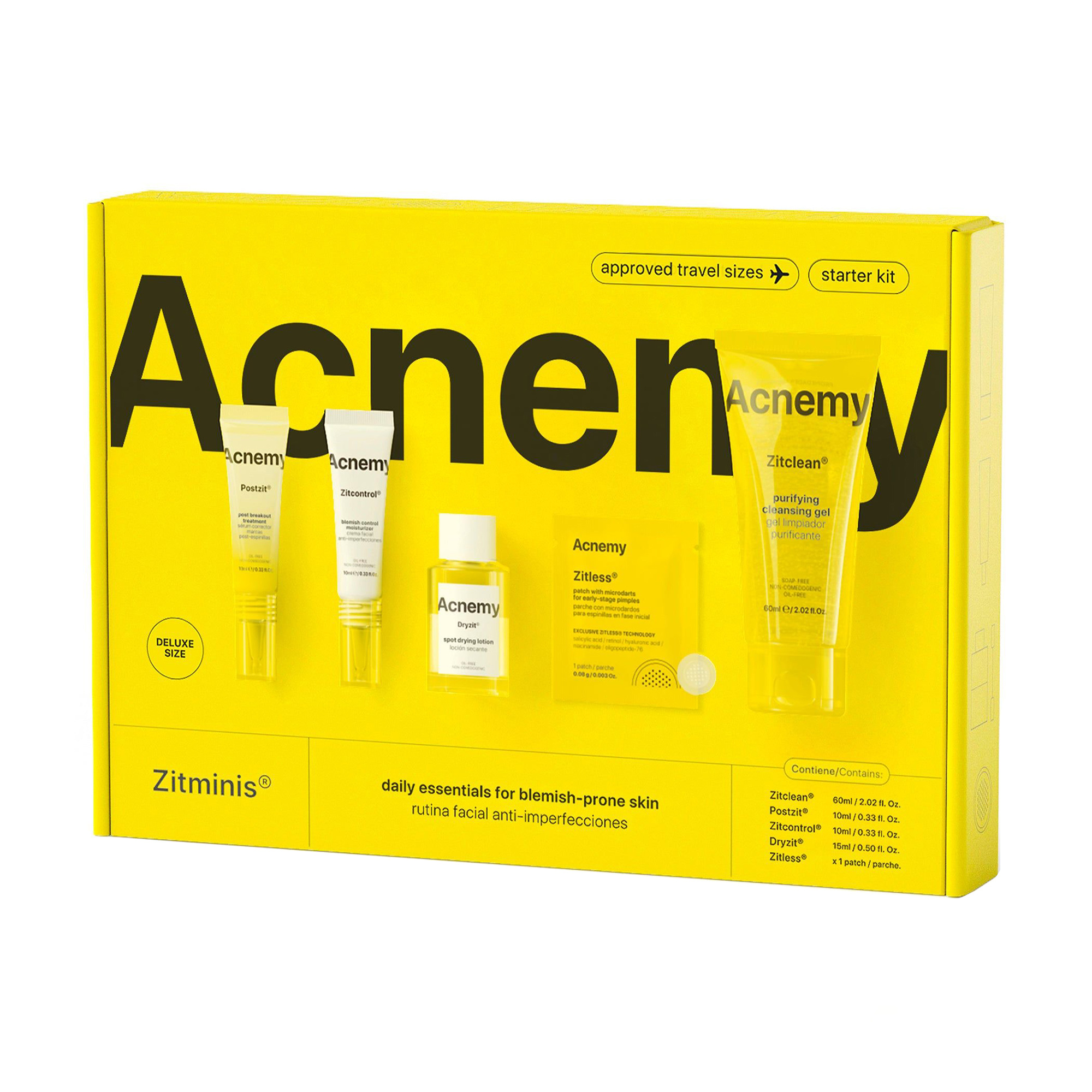 

Уцінка! Набір проти акне Acnemy Zitminis (сироватка Postzit, 10 мл + крем Zitcontrol, 10 мл + лосьон Dryzit, 15 мл + гель, 60 мл + патч Zitless, 1 шт)