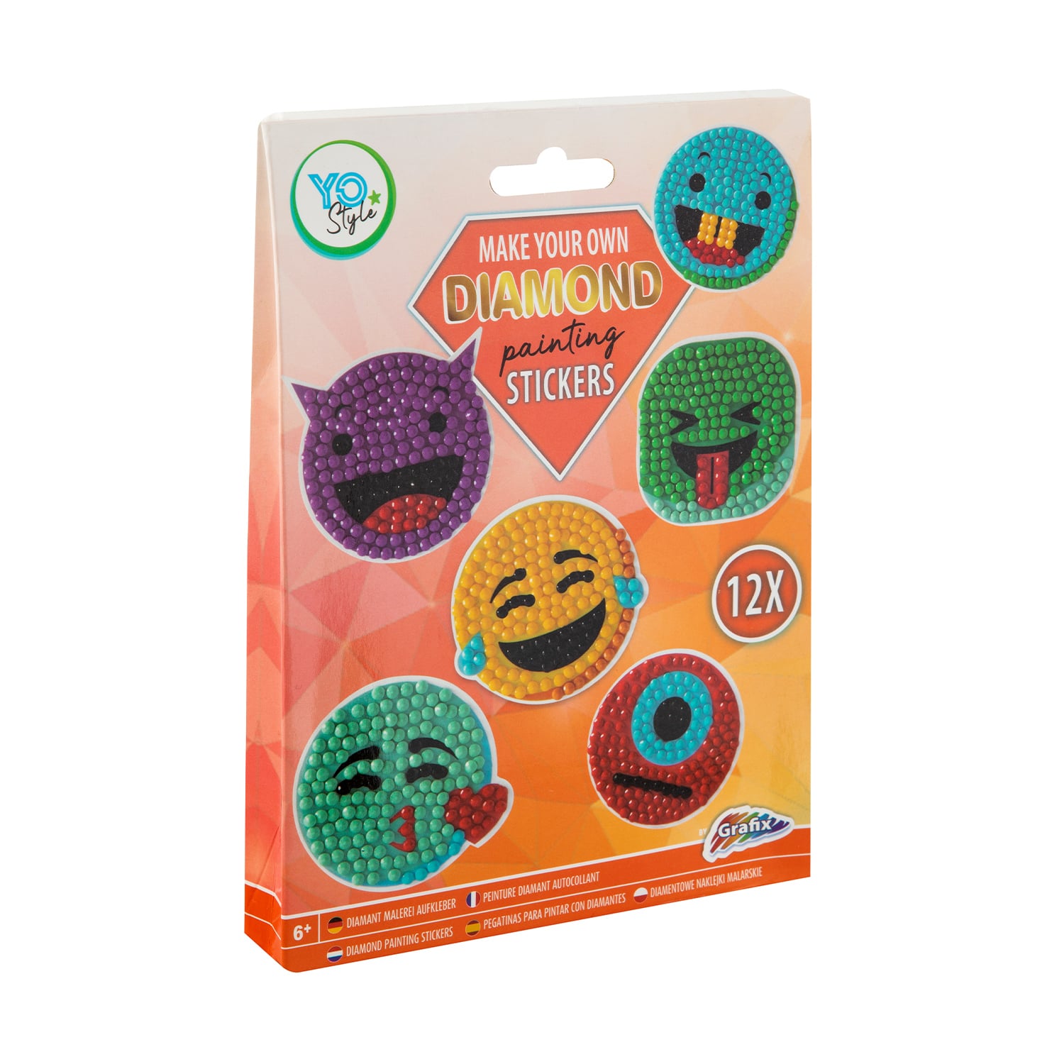 

Набір для творчості Grafix Diamond Painting Stickers Алмазні наліпки Смайлики, від 6 років, 18*13*2.5 см (6337652)