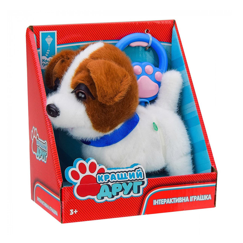 

М'яка інтерактивна іграшка Країна Іграшок Кращий друг Собачка на повідку, у коробці, від 3 років, 17*19*10 см (PL82306)