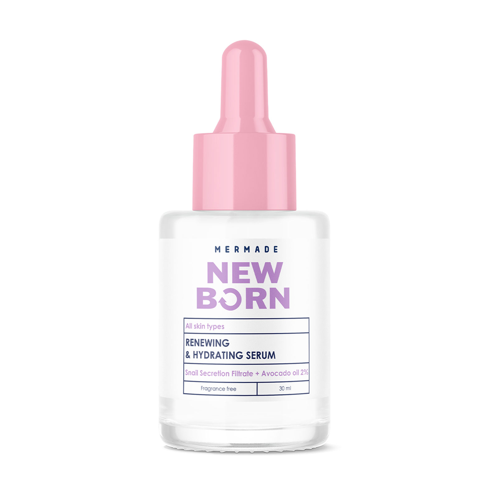 

Уцінка! Антивікова сироватка для обличчя Mermade New Born Renewing & Hydrating Serum з муцином равлика та олією авокадо, 30 мл