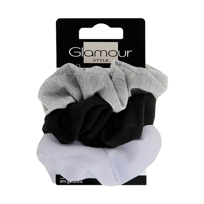 

Резинки для волосся Inter-Vion Glamour чорна + сіра + біла, 3 шт