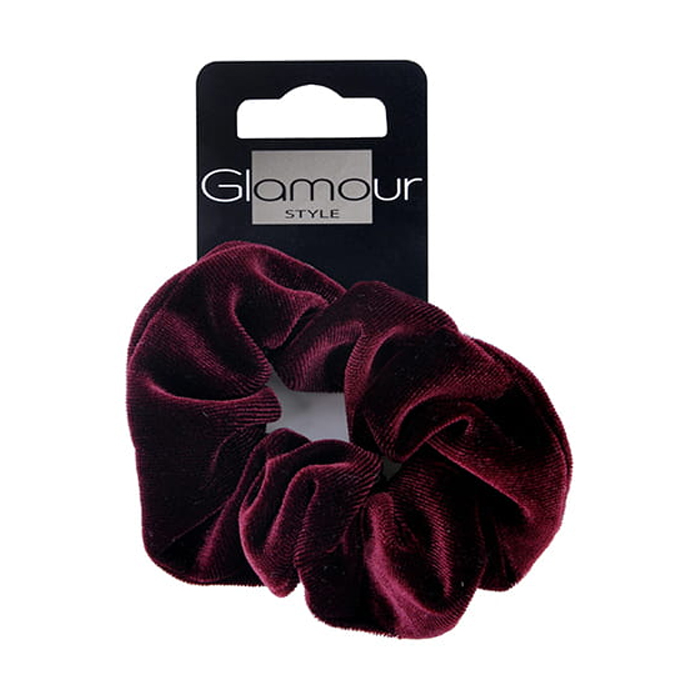 

Резинка для волосся Inter-Vion Glamour оксамитова, бордова, 1 шт