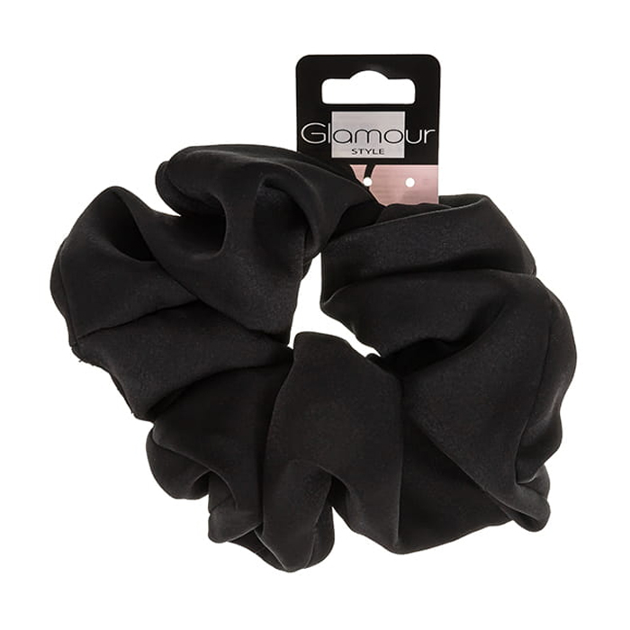 

Резинка для волосся Inter-Vion Glamour сатинова, чорна, 1 шт