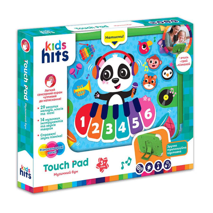 

Іграшка-планшет Kids Hits Панда-музика, від 3 років, 24.1*18.4*2.6 см (KH02/003)