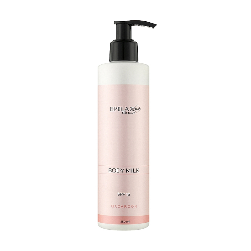

Уцінка! Молочко для тіла Epilax Silk Touch Body Milk Macaroon SPF 15, з пантенолом, 250 мл