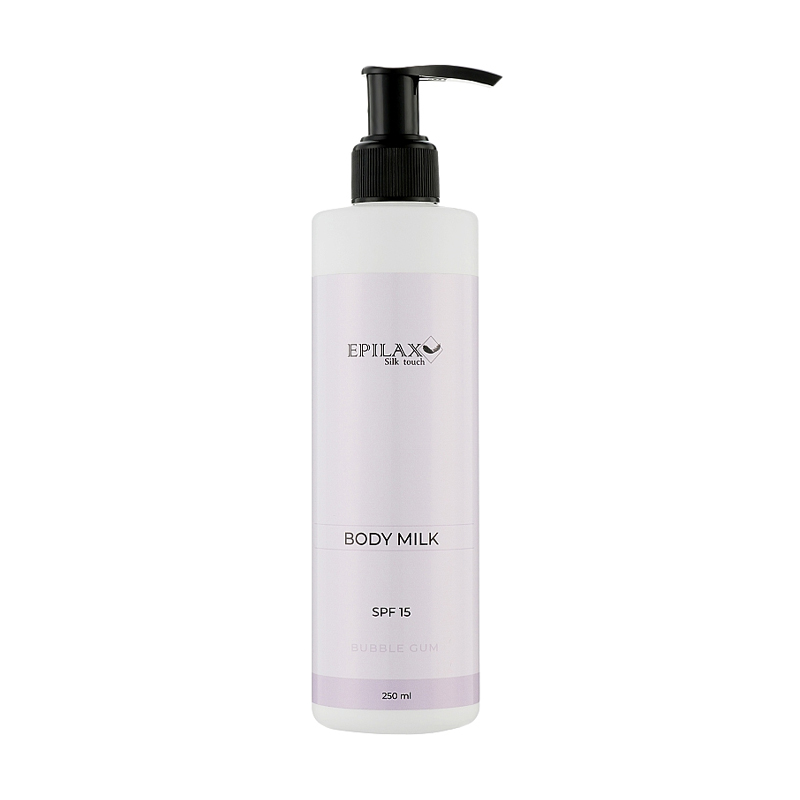 

Уцінка! Молочко для тіла Epilax Silk Touch Body Milk Bubble Gum SPF 15, з пантенолом, 250 мл