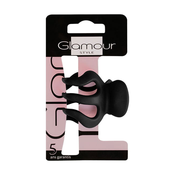 

Заколка для волосся Inter-Vion Glamour Краб, маленька, чорна з матовим покриттям, 1 шт