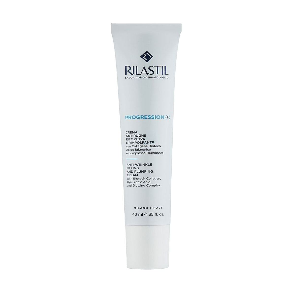 Крем для обличчя Rilastil Progression (+) Anti-Wrinkle Filling Plumping Cream проти зморщок, з ефектом заповнення та зволоження, 40 мл