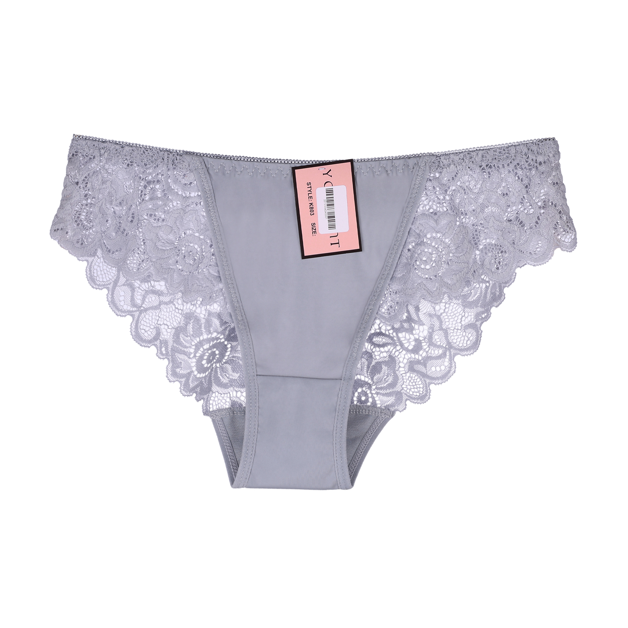 

Трусики жіночі K803 з мереживом, розмір L, сірі