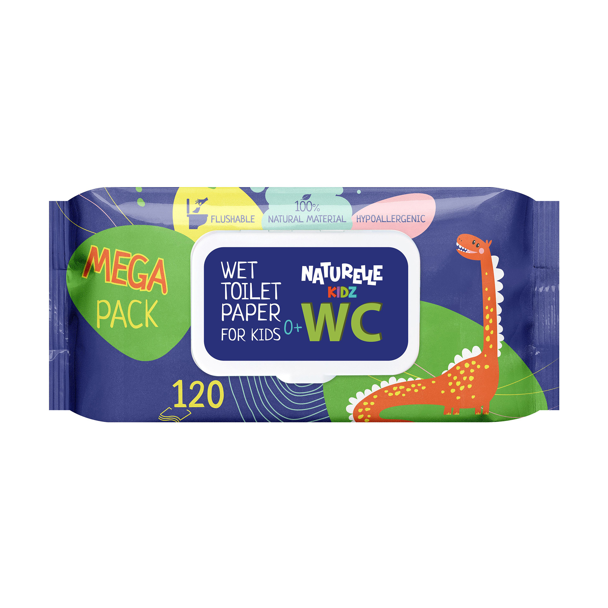 

Уцінка! Дитячий вологий туалетний папір Naturelle Kidz, 120 шт
