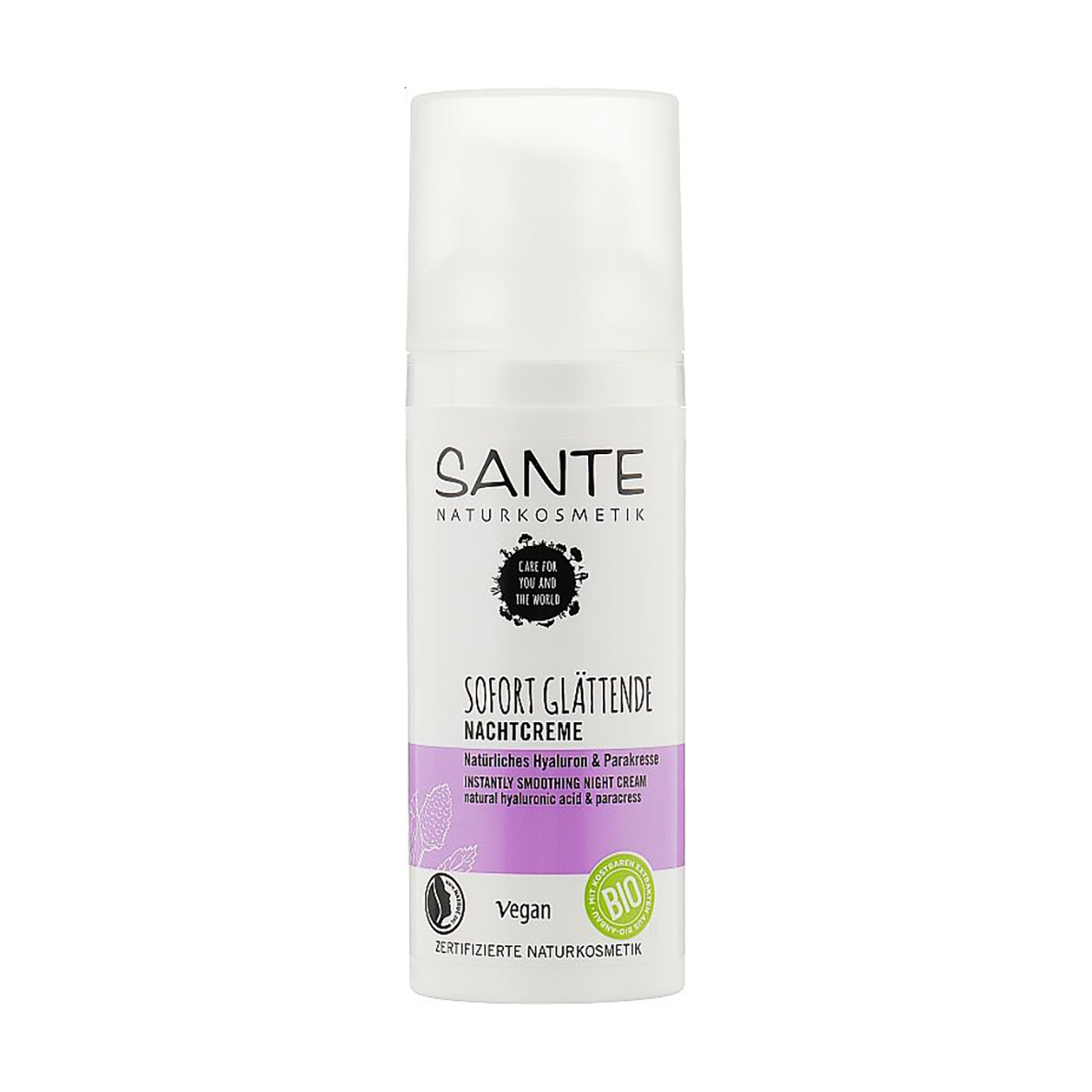 

Уцінка! Нічний ботокс-крем для обличчя Sante Instant Smooth Night Cream проти зморщок, з гіалуроновою кислотою та акмелою, 50 мл