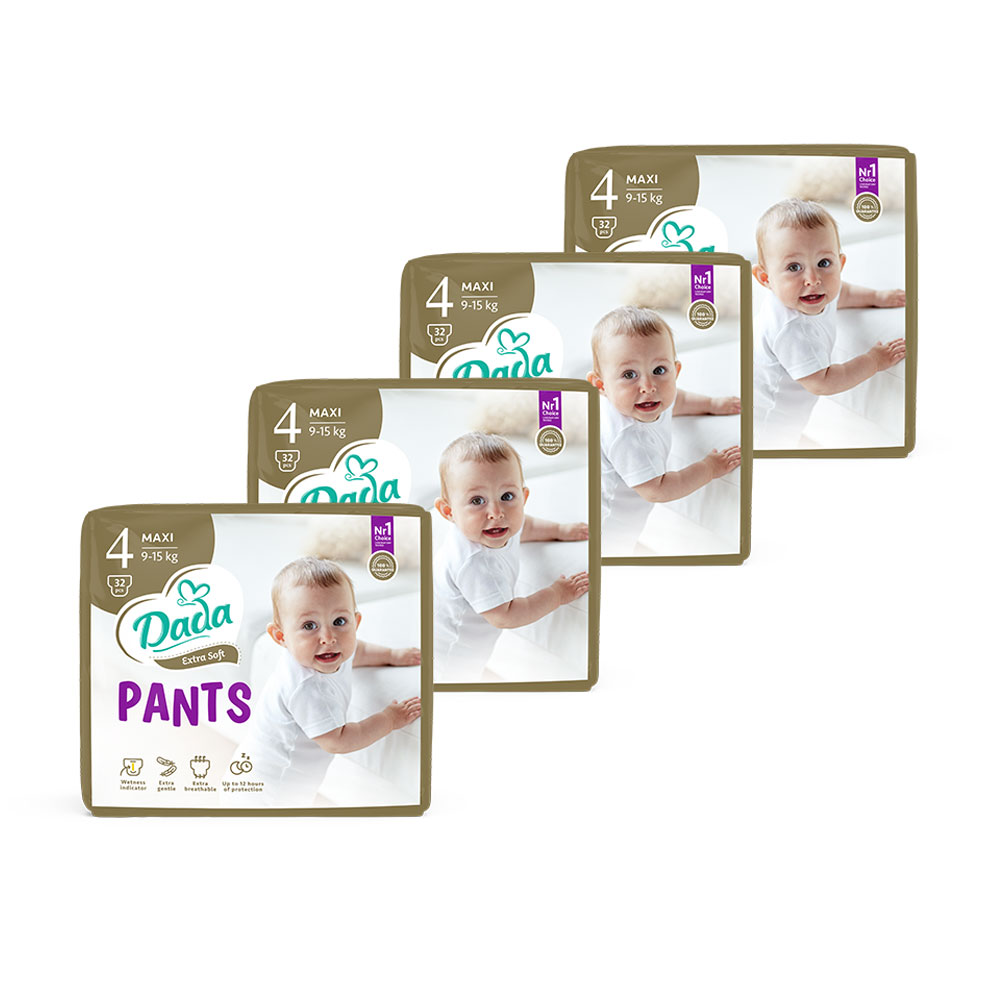 

Трусики-підгузки Dada Extra Soft розмір 4 Maxi (9-15 кг), 4*32 шт