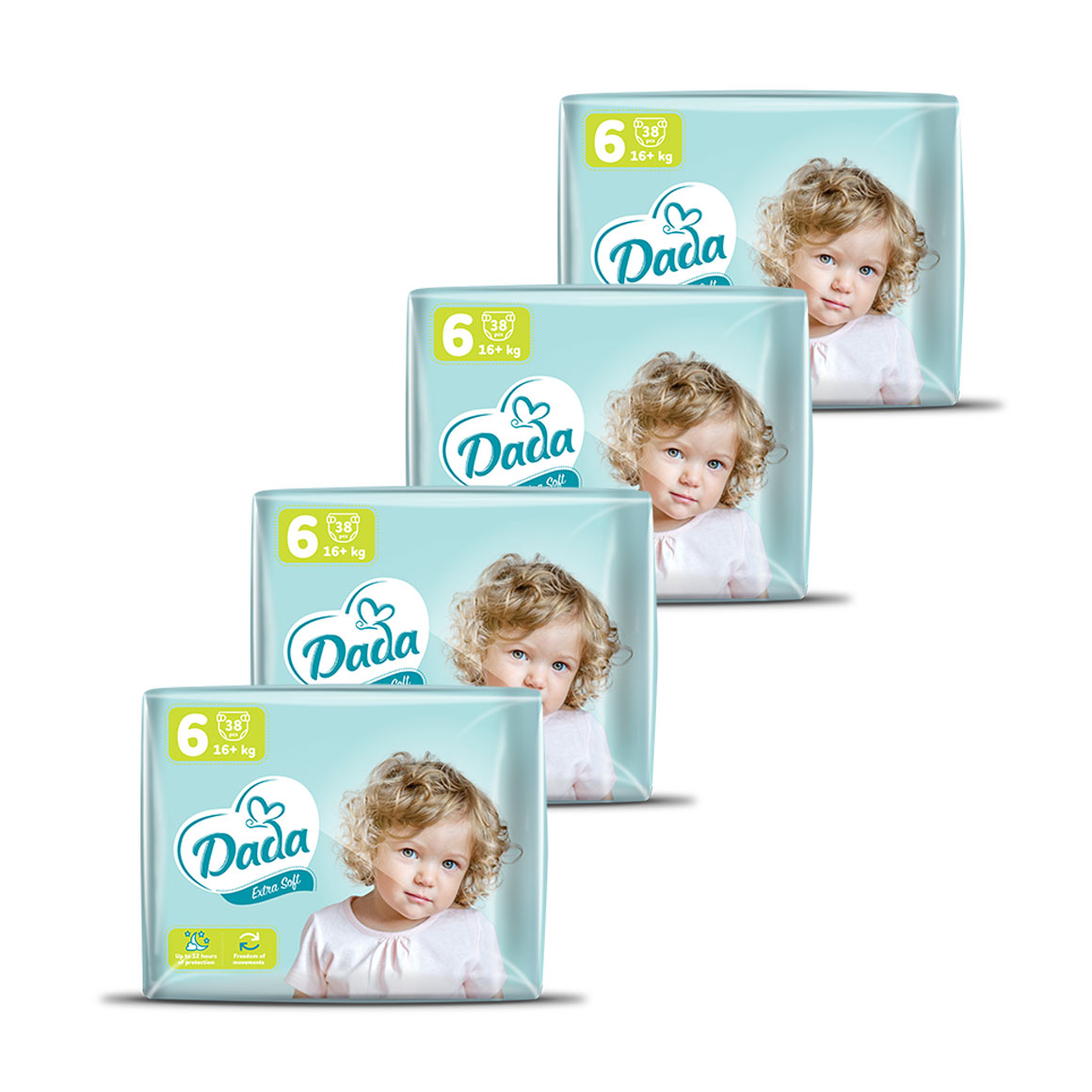 

Підгузки Dada Extra Soft розмір 6 Extra Large (16+ кг), 4*38 шт