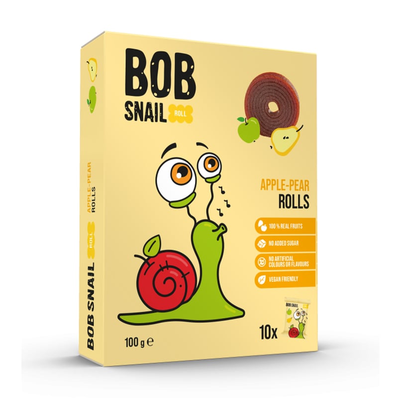 

Уцінка! Натуральні цукерки Bob Snail Яблуко-груша, 10*10 г