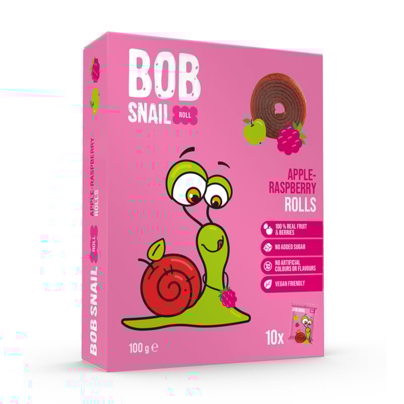 

Натуральні цукерки Bob Snail Яблуко-малина, 10*10 г