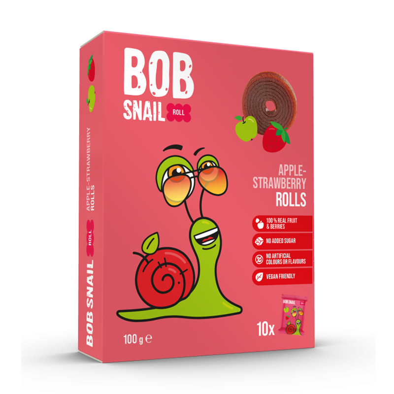 

Уцінка! Натуральні цукерки Bob Snail Яблуко-полуниця, 10*10 г