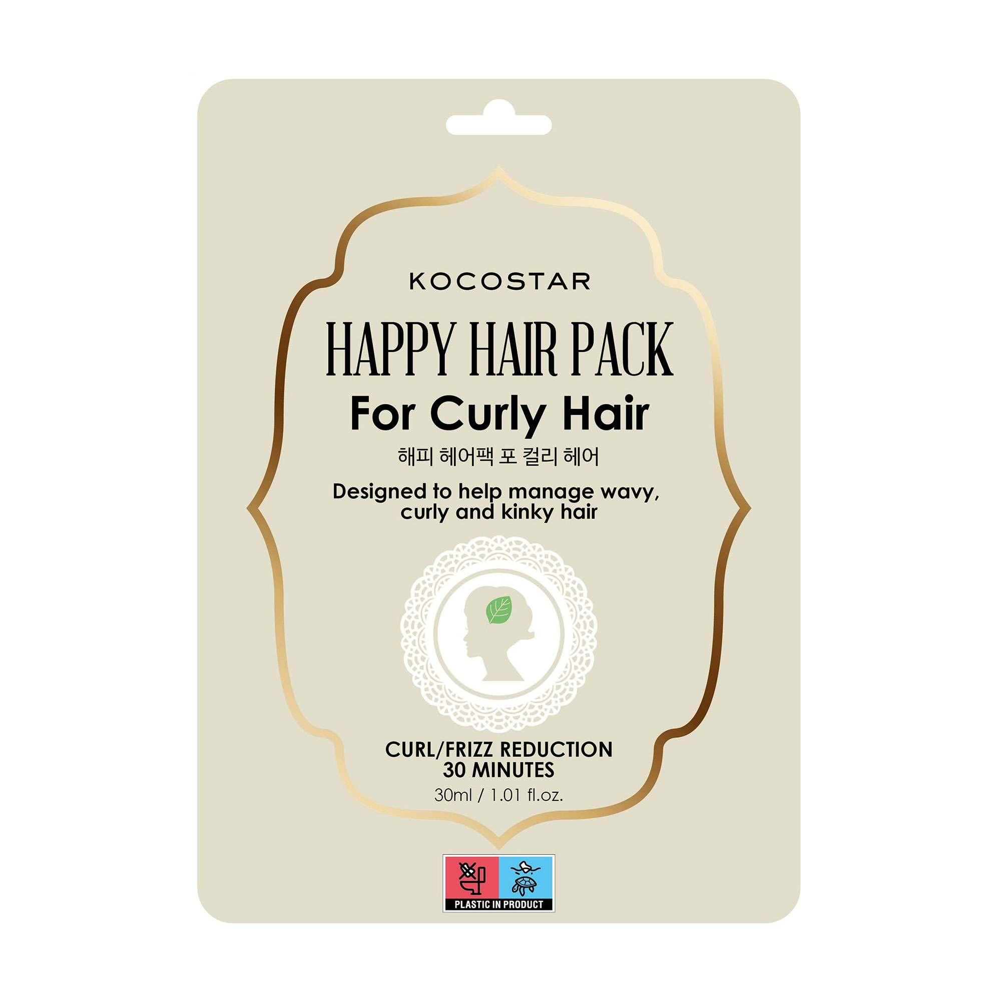 

Уцінка! Тканинна маска Kocostar Happy Hair Pack для кучерявого волосся, 30 мл