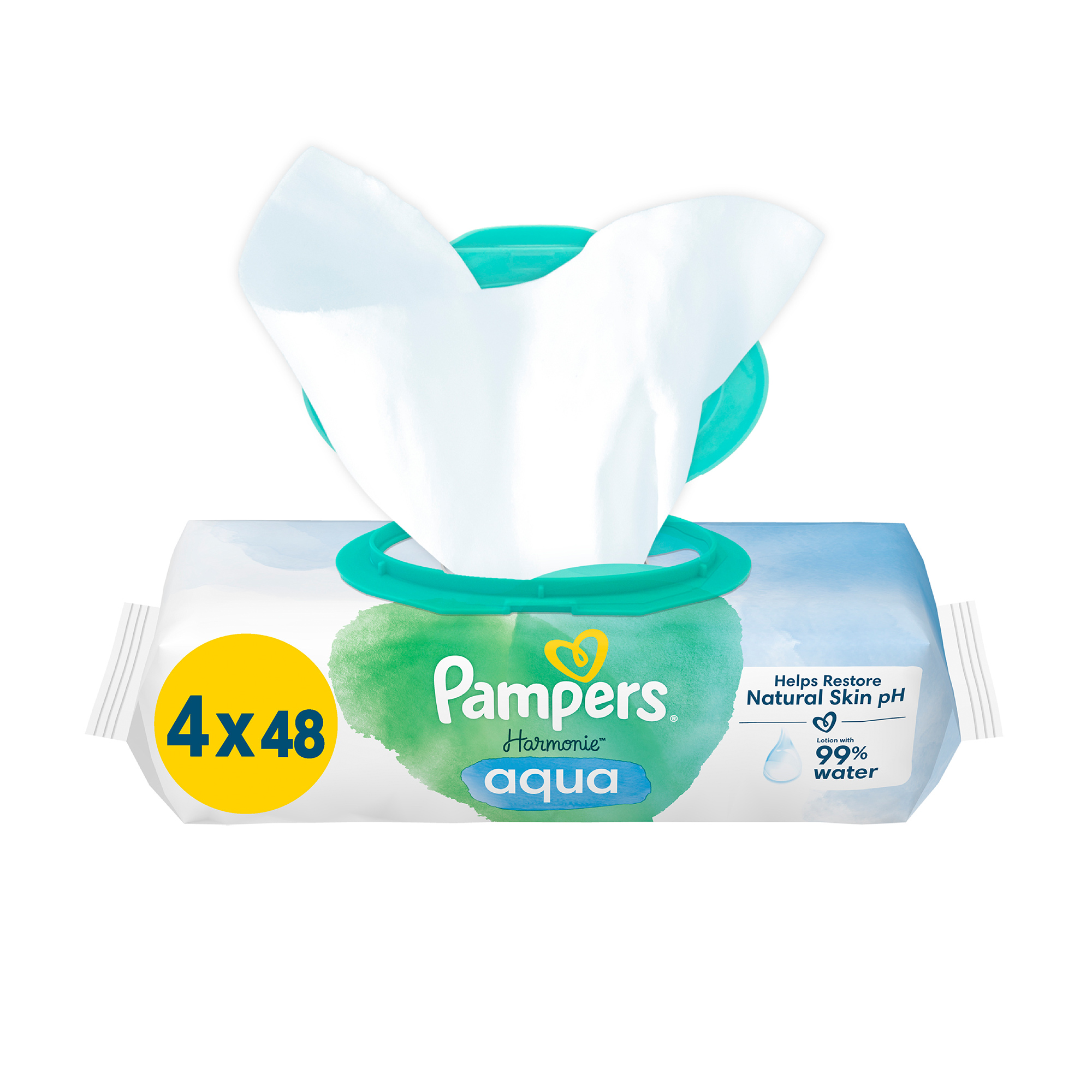 

Уцінка! Дитячі вологі серветки Pampers Harmonie Aqua, 192 шт