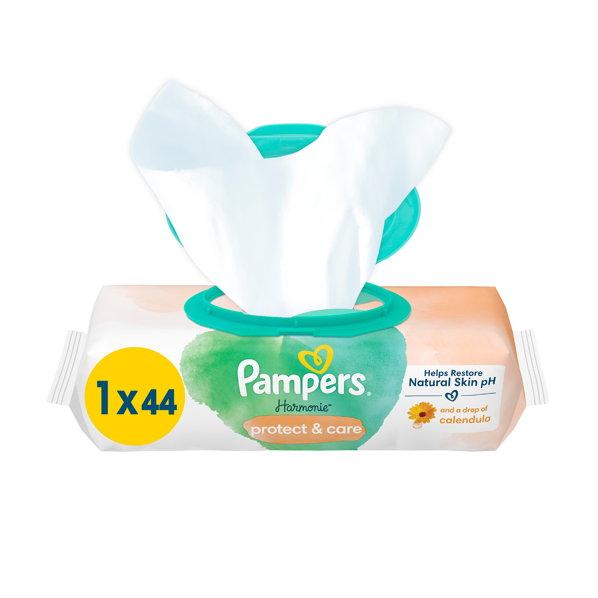 

Дитячі вологі серветки Pampers Harmonie Protect & Care з календулою, 44 шт