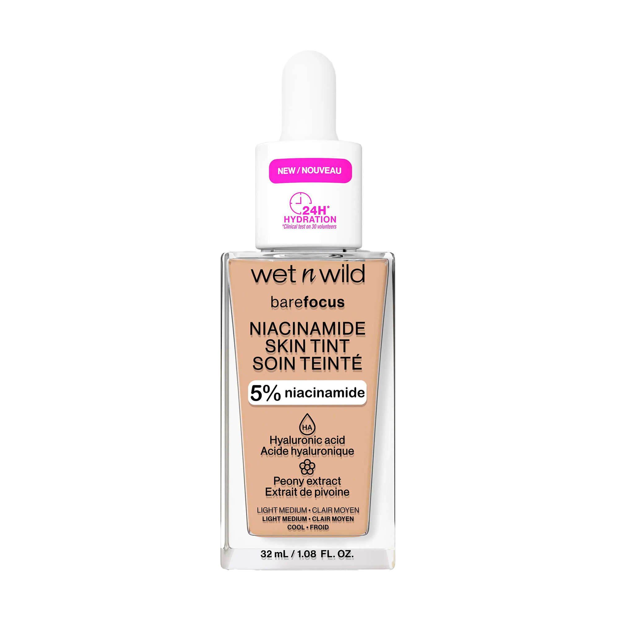 

Уцінка! Тональна основа для обличчя Wet N Wild Bare Focus Niacinamide Skin Tint, Light Medium Sand, 32 мл