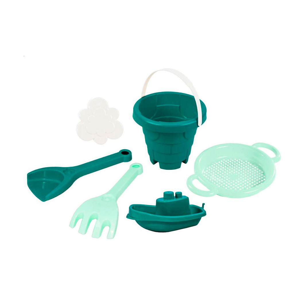 

Дитячий набір для піску Tigres Вежа, ціан, 20.5*14*18.5 см, від 1 року, 6 елементів (39833)