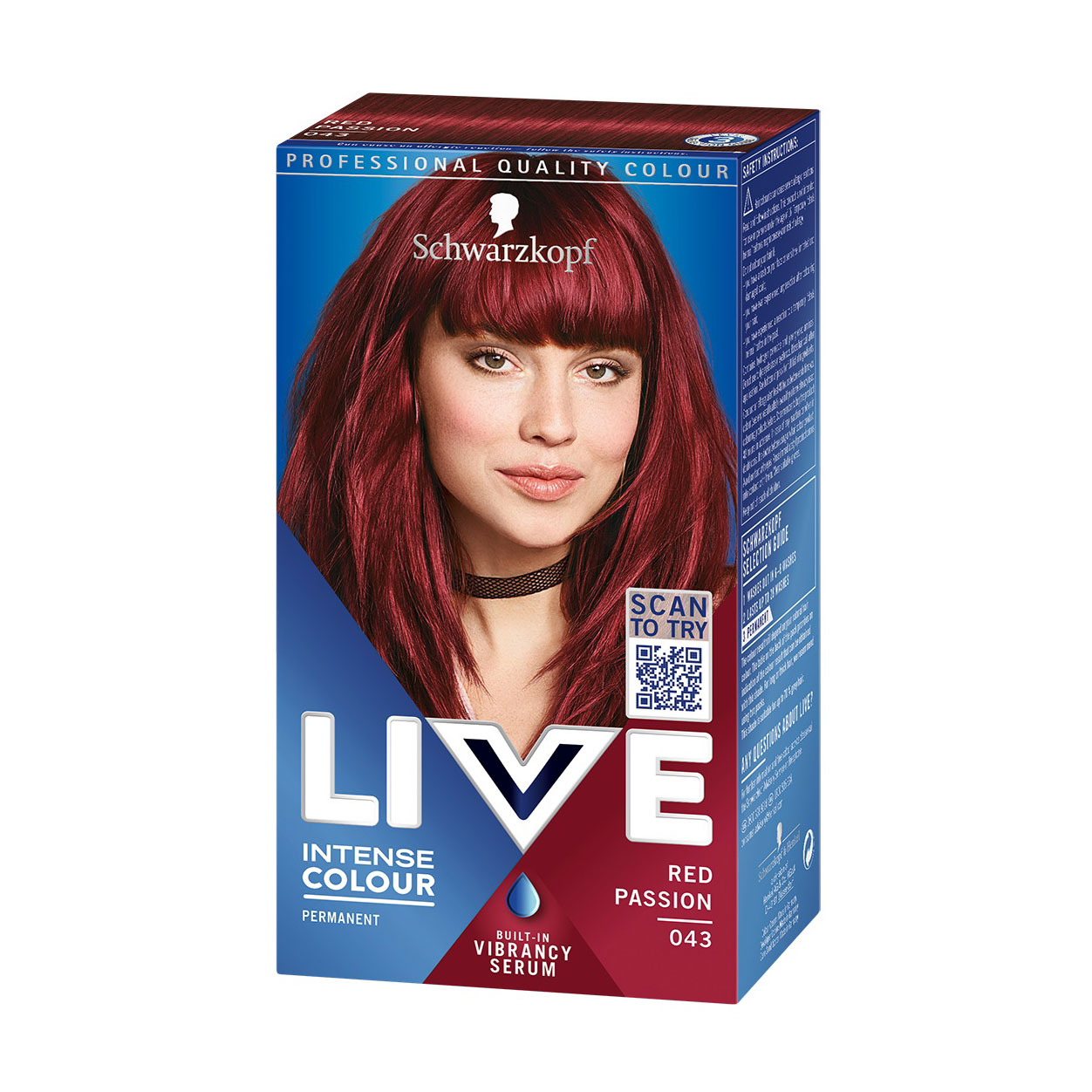 

Стійка крем-фарба для волосся Schwarzkopf LIVE Intense Colour, 043 Red Passion, 142.5 мл