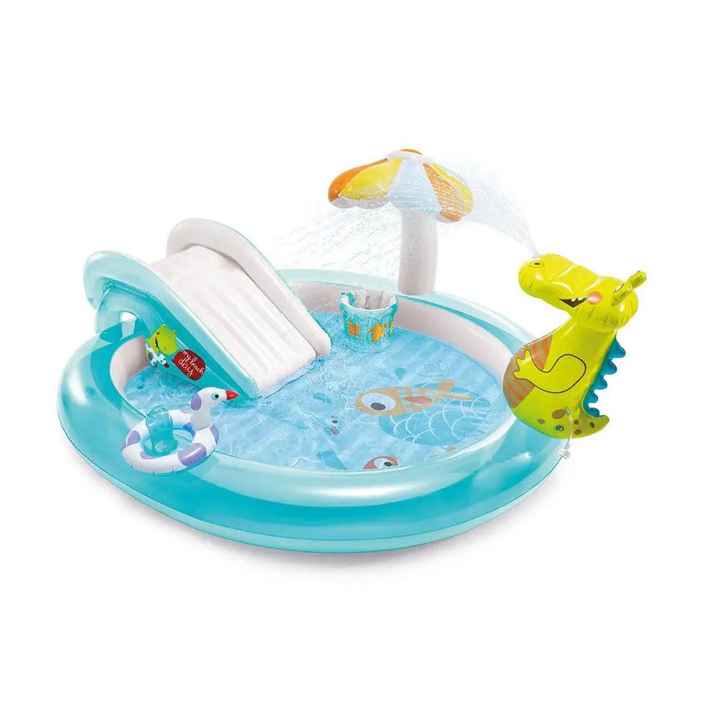 

Дитячий надувний ігровий центр Intex Крокодил, з гіркою, в коробці, від 2 років, 201*170*84 см (57165)