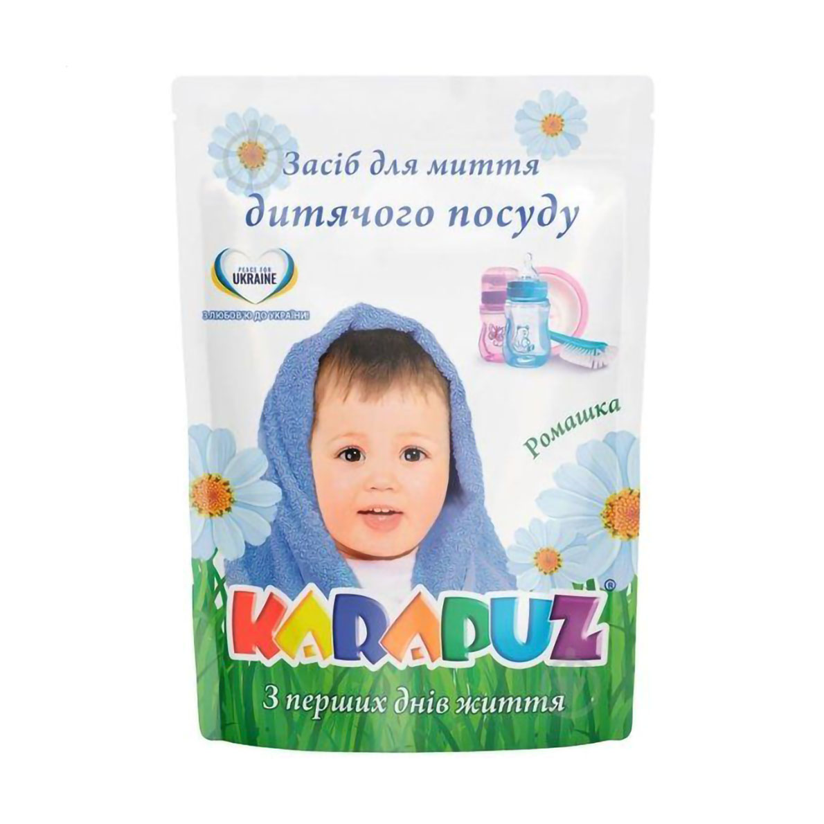 

Уцінка! Засіб для миття дитячого посуду Карапуз Ромашка, 500 мл (дойпак)