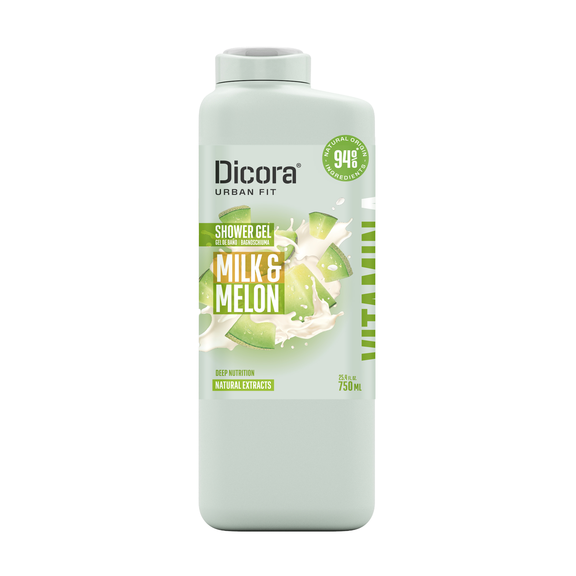 

Живильний гель для душу Dicora Urban Fit Молоко та диня, з вітаміном А, 750 мл