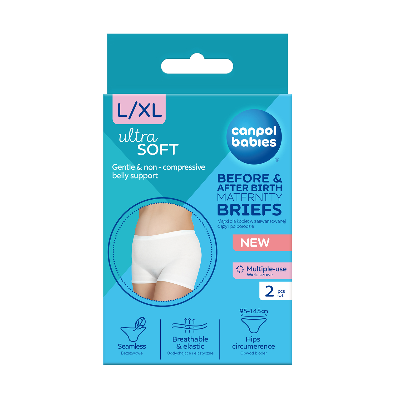 

Труси післяпологові та для вагітних Canpol Babies Ultra Soft багаторазові, розмір L/XL, 2 шт (16/001)