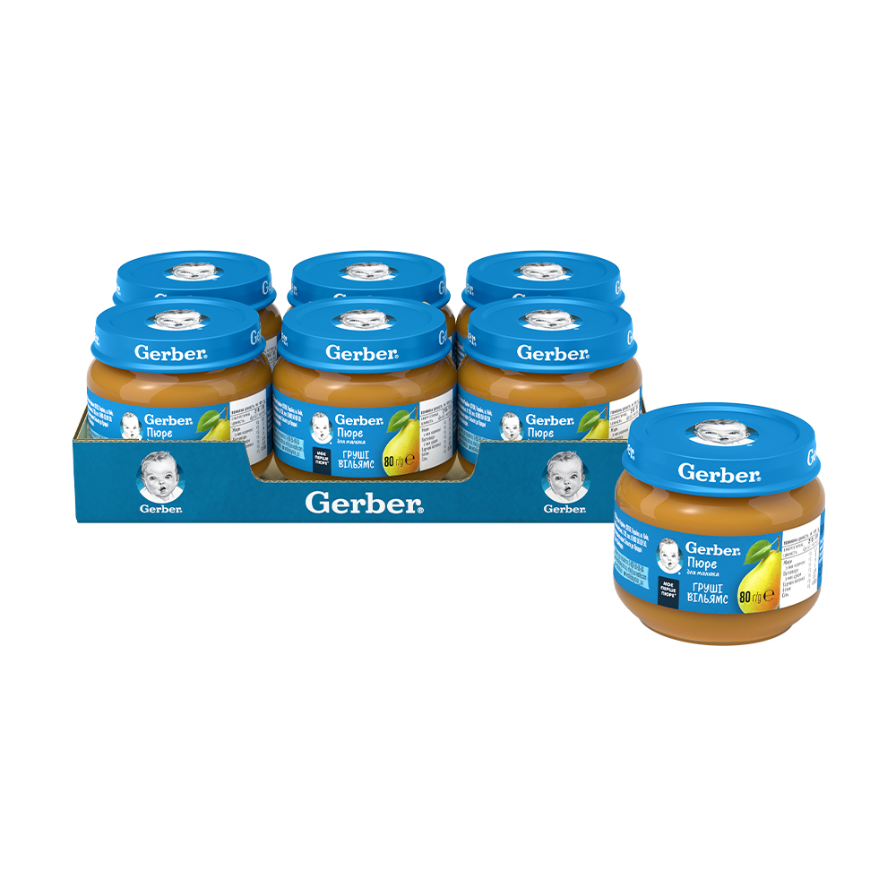

Уцінка! Дитяче фруктове пюре Gerber Груші Вільямс, з 6 місяців, 6*80 г