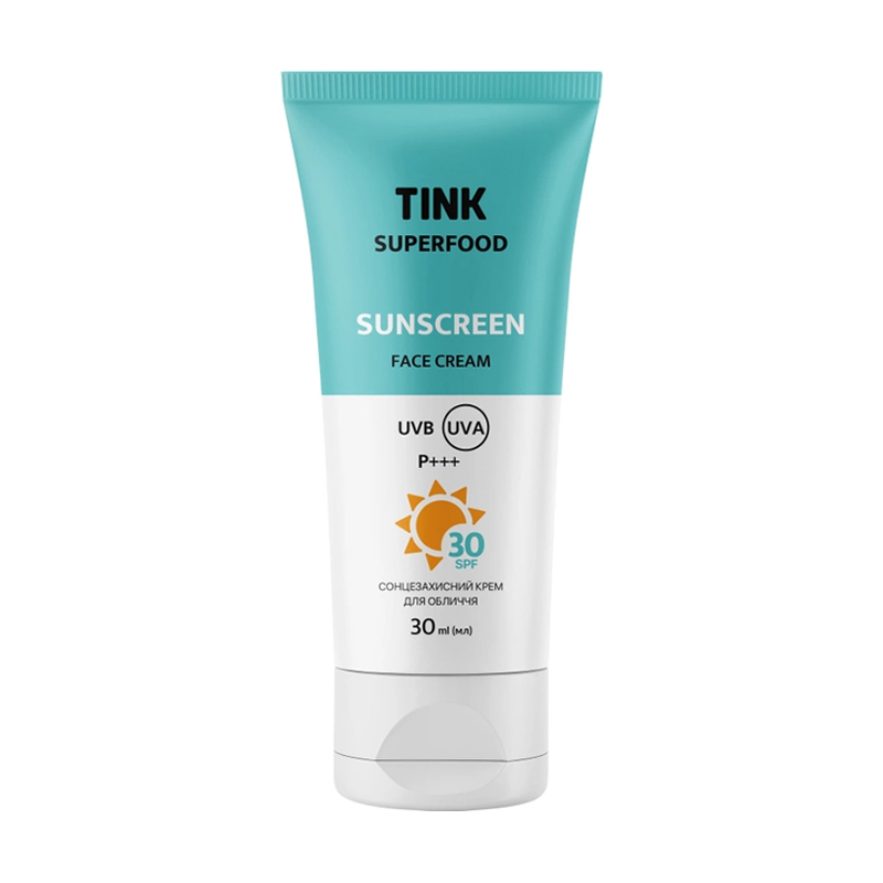 

Сонцезахисний крем для обличчя Tink Superfood Sunscreen Face Cream, SPF 30, 30 мл