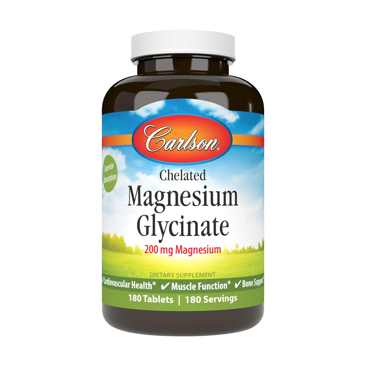 

Магній гліцинат хелат Carlson Labs Chelated Magnesium Glycinate 200 мг, 180 таблеток